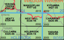 Nest Hill 8326-1-N NSW Topographic Map