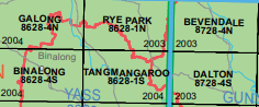 Rye Park 8628-1-N NSW Topographic Map