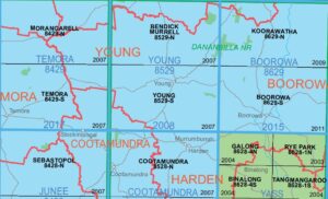 Young 8529-S NSW Topographic Map
