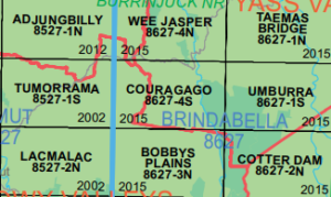 Couragago 8627-4-S NSW Topographic Map - Printed