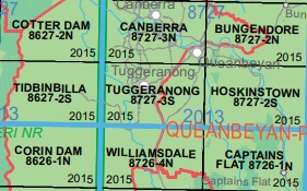 Tuggeranong 8727-3S NSW Topographic Map - Printed