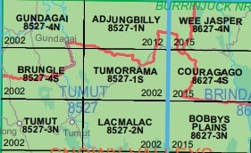Tumorrama 8527-1S NSW Topographic Map - Printed