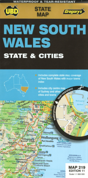 New South Wales 219 State & Cities Map UBD / Greg