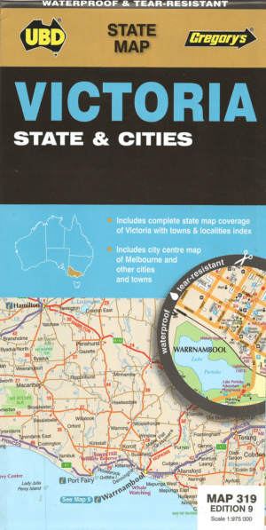 Victoria State and Cities Map #319 UBD/Gregorys