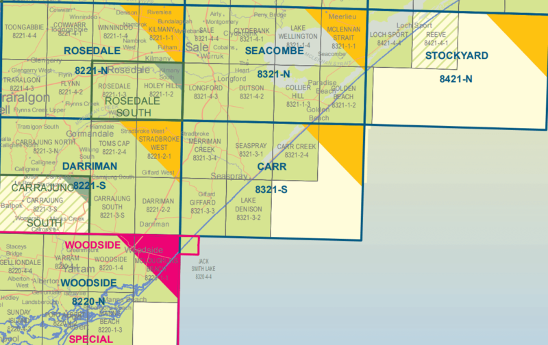 Carr 8321-S 1:50,000 Scale Vicmap