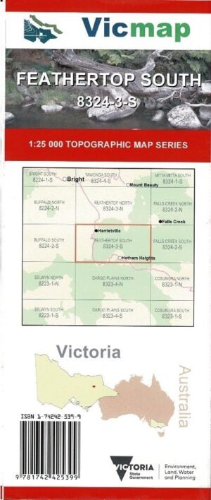 Feathertop South 8324-3-S 1:25,000 Double Format Vicmap